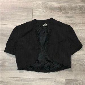 Old Navy Black W/Burgundy & Grey Pinstripe Shrug